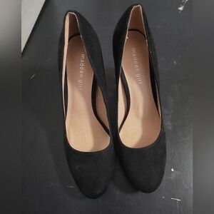 Madden Girl‎ Perfect Velour Feel Black Women's Block Heels. Size 10